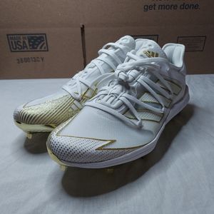 adidas Afterburner 7 Metal Baseball Cleats EG5631 Men's Gold White